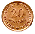 Guinea Bissau Portuguese Overseas Province 1973 20 Centavos Bronze Unc