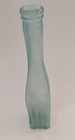 Antique Cathedral Pepper Sauce Bottle 4 Sided Ribbed Aqua Blue Glass