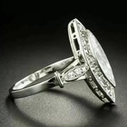 Vintage 1890s Edwardianstyle Labcreated Diamond Circa Engagement 14k Goldfn Ring
