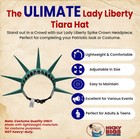 Deluxe Statue Of Lady Liberty Tiara Usa Costume 4th Of July Patriotic Hat