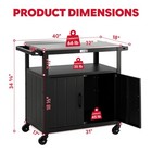 Feasto Outdoor Grill Cart With Stainless Steel Tabletop And Storage Cabinet