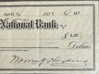 Warren G  Harding 1921 Bank Check Signed As President - Very Rare Format