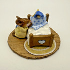 Wee Forest Folk Night Prayer M-178 Annette Petersen 1991 Wff White Bed With Box