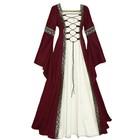Medieval Renaissance Dress Women Vintage Halloween Gothic Costume Party Dress Ml