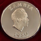 Zambia Silver Coin 1989  10 Kwacha Save The Children Proof - Corn Field