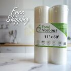 2 Foodvacbags 11 x50  Rolls Embossed Universal Foodsaver Vacuum Seal Bags