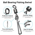 100pcs Rolling Barrel Connector 40lb Fishing Swivels Solid Ring Fast Snap Clip
