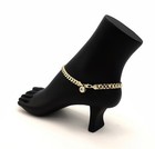 6mm Concave Cuban Link Chain Anklet Cz Stone Ankle Bracelet 14k Gold Plated