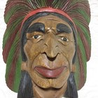 Vintage Wood Carving Wall Decor Native American
