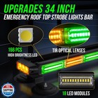 Lrter 34inch 166 Led Emergency Rooftop Strobe Lights Bar Flashing Safety Traf