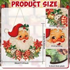 Wooden Christmas Door Wreath For Front Door Decorations Santa Wall Sign  Merr   
