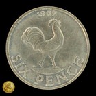 1967 Malawi Sixpence Coin Au -e1217