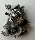 Vintage Frog Playing Chello Pin For Hat Jacket  Signed Jj Jonette  Cute 