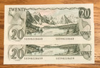 Mogi9 Canada Consecutive Pair Bc-54a Unc Twenty 20 Dollars 1979 Paper Notes