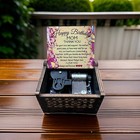 New    happy Birthday Mom    Happy Birthday Song Handmade Wind Up Wooden Music Box