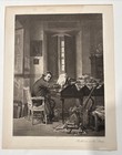 Vintage 1895 Antique Print Beethoven In His Study Photogravure Original