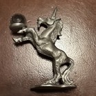 Vintage Spoontiques Pewter Miniature Unicorn Holding A Swarovski Crystal 2 5  T