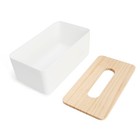 Tissue Box Dispenser Wooden Cover Paper Storage Holder Napkin For Case Organizer