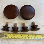 Set Of Four 19thc Mahogany Wooden Knobs Plus Two