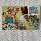 1980s Vintage 7 Pages From Sticker Album Book 100  Used Stickers Lot As Is