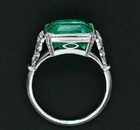 4 50ct Natural Emerald Art Deco Antique Vintage Wedding Ring 925 Sterling Silver