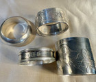 Lot  Of 4 Vintage Sterling Silver Napkin Rings W  Monograms