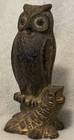  Vintage Cast Iron Owl Bank Savings Bank  260-    be Wise Save   