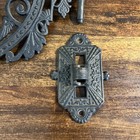 Antique Victorian Cast Iron Wall Mount Oil Lamp Swing Arm Holder Bracket Wilton