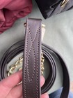 Dark Brown Leather Lead With Gold Chain