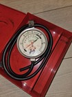 Vintage Hastings Steel Vent Vacuum Fuel Pump Tester Gauge Peerless  Red Metal   
