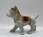 Vintage Porcelain Dog Bulldog White Brown Spots Pit Bull Figurine