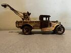 1920 s Arcade Cast Iron Ford Wrecker Tow Truck Metal Tires 8  White