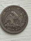 1857 Liberty Seated Silver Quarter Great Us Type Coin 