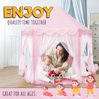 Princess Castle Play Tent For Girls  Led Star Lights  Indoor   Outdoor Playhouse
