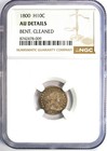 1800 Draped Bust Half Dime H10c Coin - Certified Ngc Au Detail - Rare Date
