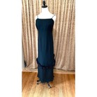 Sleeveless Black Evening Gown  Vintage 60s Silk Chiffon Lbd