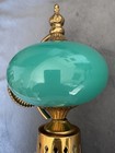 Vintage French Sconces Vintage  Gilt Bronze And Green Glass Light Lamp Wall 