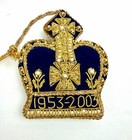 Queen Elizabeth Ii Coronation 50th Anniversary 1953-2003 Crown Ornament Blue