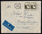 Palestine 1947 Airmail  Tel Aviv  20m Pair  Switzerland Destination Cover