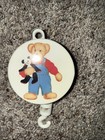 Vintage Blue Jean Teddy Bear Wind Up Music Box For Baby Mobile