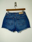 Pink Victoria   s Secret Denim Shorts Size 6 Raw Hem Stretch Blue