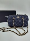 Chanel Makeup Vip Promo Quilted Denim Bag Detachable Chain Strap Gold Cc Nib