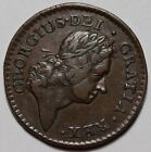 1723 Woods Hibernia Farthing Colonial Copper Coin  Martin 3 12-bd 2