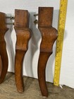 Vintage Set Of 4 Wood  Curved Legs 16     High  Bolt On Stool  Or Coffee Table
