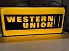 Rare Vintage Western Union Double Sided Lighted Sign By Everbrite Inc  12 x25 