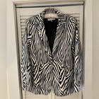Frame Zebra Print Black white Velour Bold Print Blazer Size 10