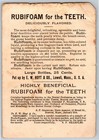 Rubifoam For Teeth Victorian Trade Card Happy Girl Surrounded By Flowers