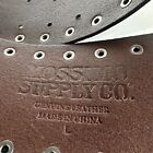 Vtg 80s Mossimo 3  Wide Leather Belt Womens Sz L Brown Silver Buckle rivets