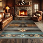 Southwest Rugs For Living Room - 2x3 Rug  Navajo Area Rug  Aztec Tribal Washa   