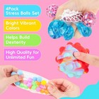 4pcs Squishy Stress Balls Colorful Fidget Toys For Kids Adults Anxiety Relief